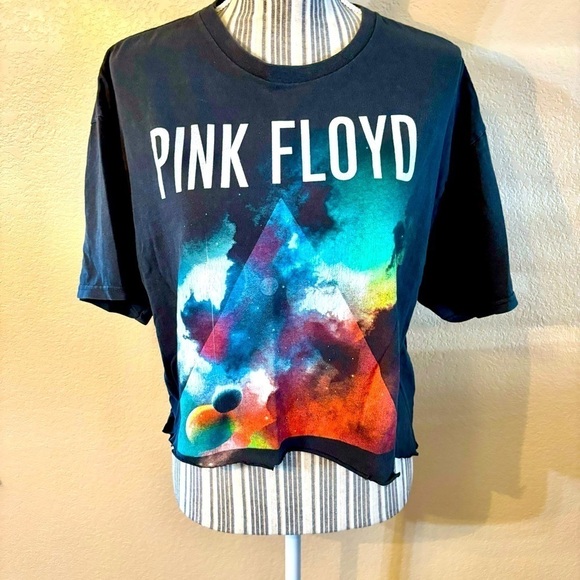 Pink Floyd Tee XL Retro Wash Scissor Hem Black Dark Side of the Moon Album - Picture 1 of 12